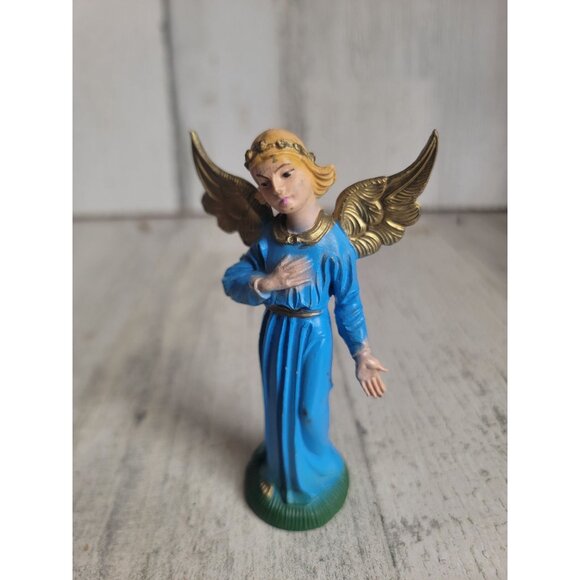 Vintage Angel Italy blue dress xmas figure cherub - Picture 2 of 7